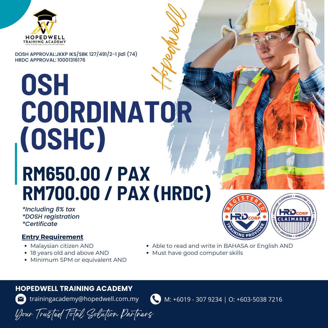 Oshc Admin OCCUPATIONAL SAFETY AND HEALTH COORDINATOR (OSHC) - Hopedwell Academy